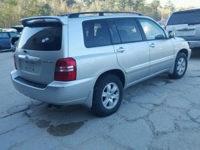 JTEGD21A230068869 - 2003 TOYOTA HIGHLANDER SILVER photo 4