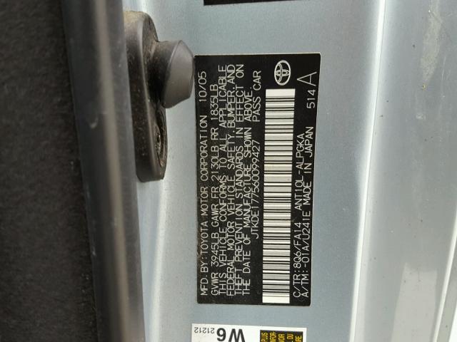 JTKDE177560099427 - 2006 TOYOTA SCION TC 蓝色 照片 10