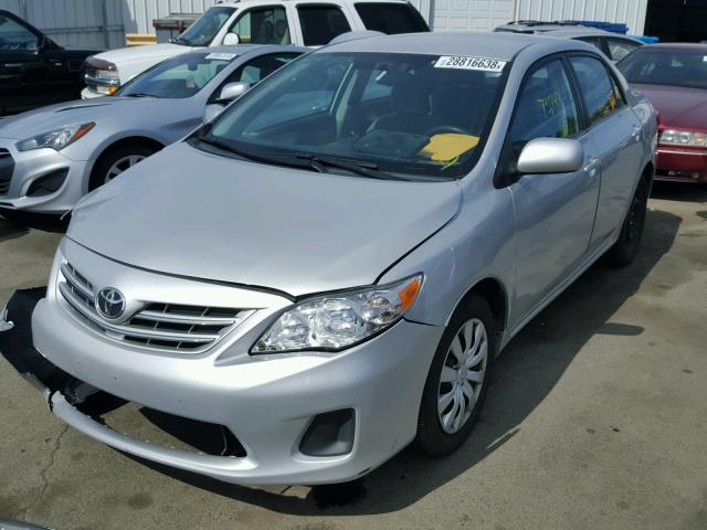 2T1BU4EE5DC011581 - 2013 TOYOTA COROLLA BA SILVER photo 2