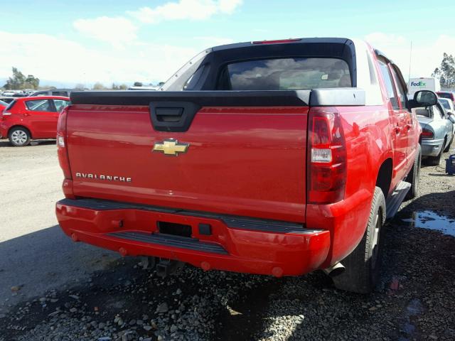 3GNEC22J69G100733 - 2009 CHEVROLET AVALANCHE RED photo 4