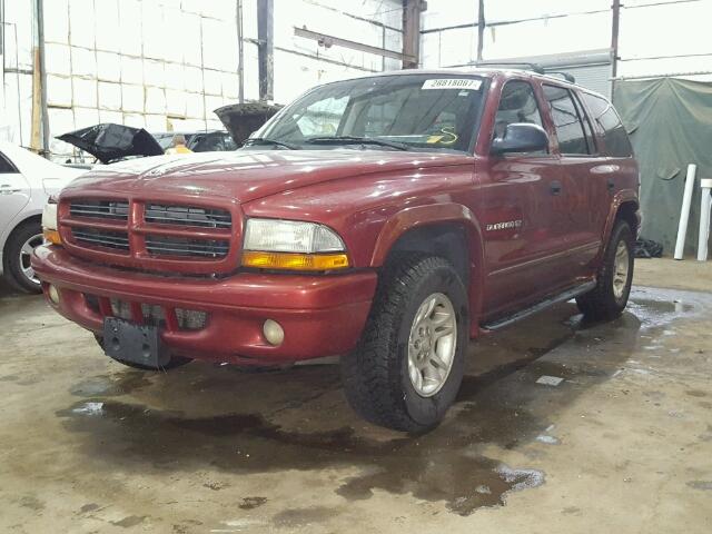 1B4HS28N01F536709 - 2001 DODGE DURANGO MAROON photo 2