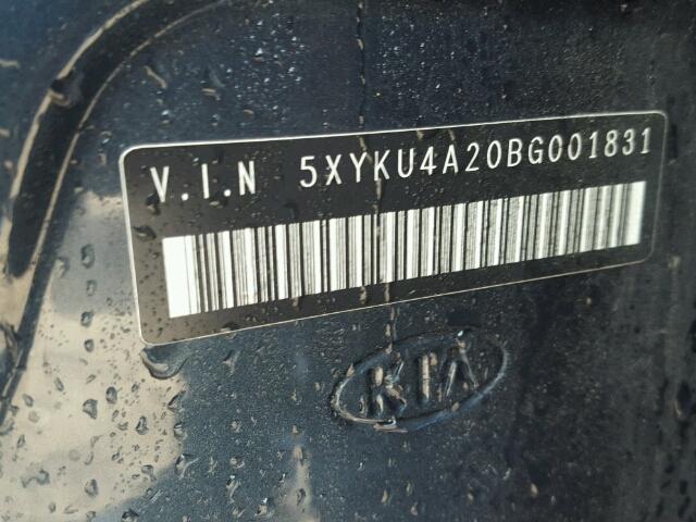 5XYKU4A20BG001831 - 2011 KIA SORENTO EX Mavi foto 10