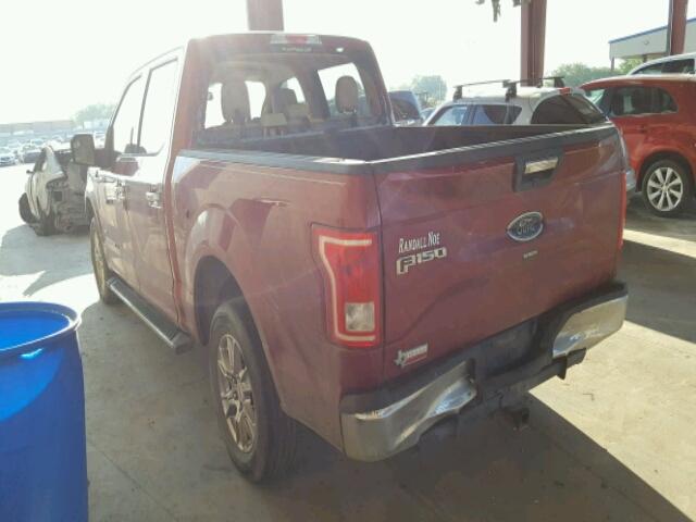 1FTEW1CP7FKE72129 - 2015 FORD F150 MAROON photo 3