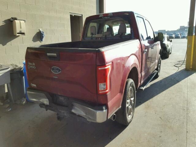 1FTEW1CP7FKE72129 - 2015 FORD F150 MAROON photo 4