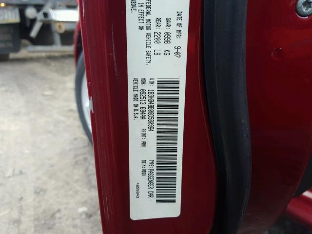 1B3HB48B08D580964 - 2008 DODGE CALIBER SX RED photo 10