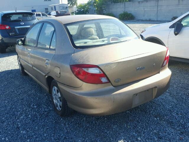 KNADC123116522184 - 2001 KIA RIO GOLD photo 3