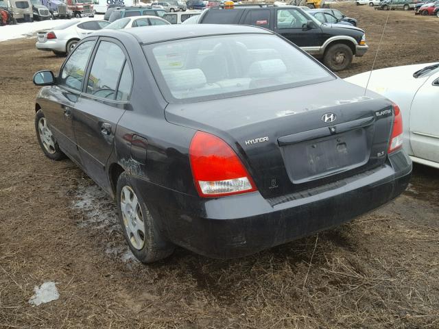 KMHDN45DX2U376363 - 2002 HYUNDAI ELANTRA GL BLACK photo 3