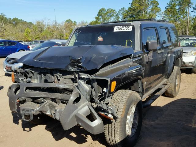 5GTDN13E778204363 - 2007 HUMMER H3 BLACK photo 2