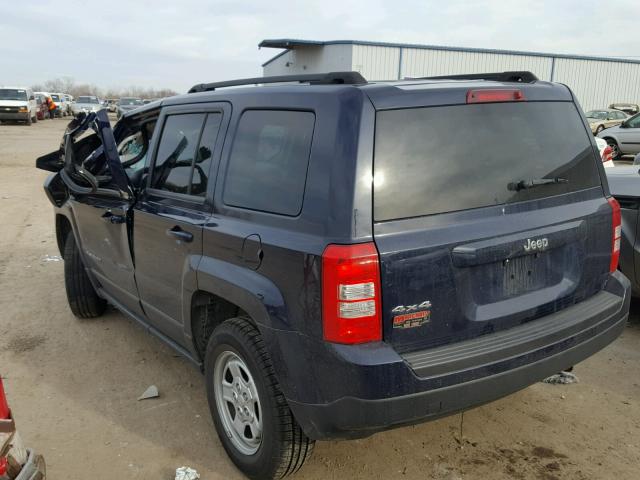 1C4NJRBBXED841796 - 2014 JEEP PATRIOT SP BLUE photo 3