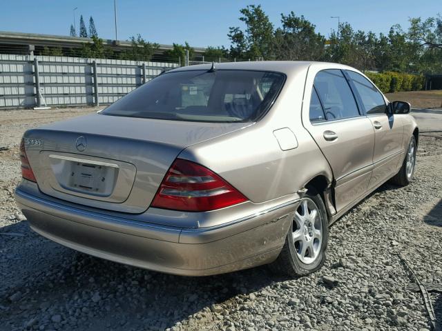 WDBNG70J91A210013 - 2001 MERCEDES-BENZ S 430 GOLD photo 4