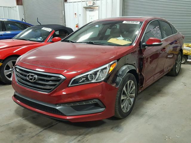 5NPE34AF2GH322837 - 2016 HYUNDAI SONATA SPO RED photo 2