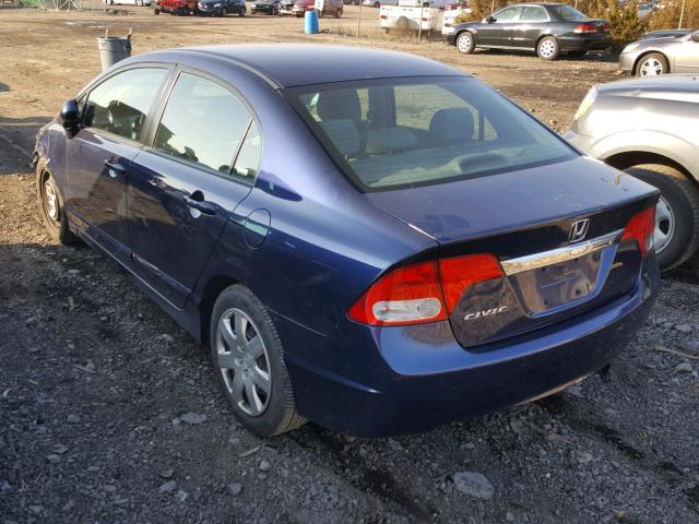 2HGFA16529H544445 - 2009 HONDA CIVIC LX BLUE photo 3