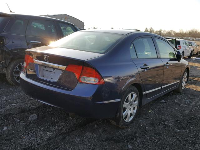 2HGFA16529H544445 - 2009 HONDA CIVIC LX BLUE photo 4