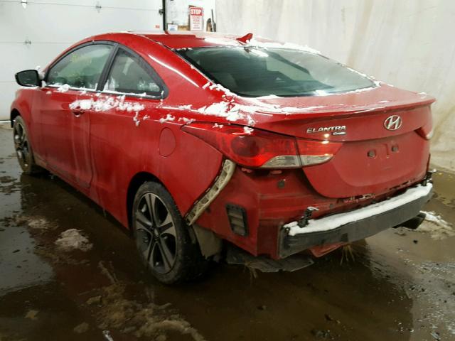 KMHDH6AE0DU005863 - 2013 HYUNDAI ELANTRA CO RED photo 3