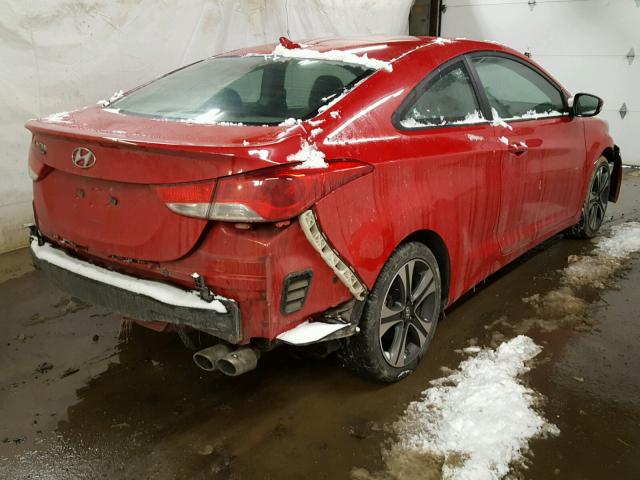 KMHDH6AE0DU005863 - 2013 HYUNDAI ELANTRA CO RED photo 4