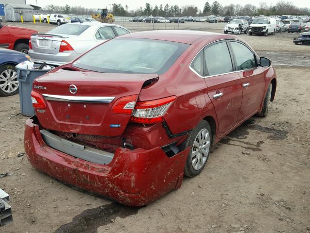 3N1AB7AP1EL619609 - 2014 NISSAN SENTRA S RED photo 4