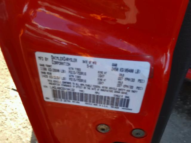 1J4GL48K22W104132 - 2002 JEEP LIBERTY SP RED photo 10