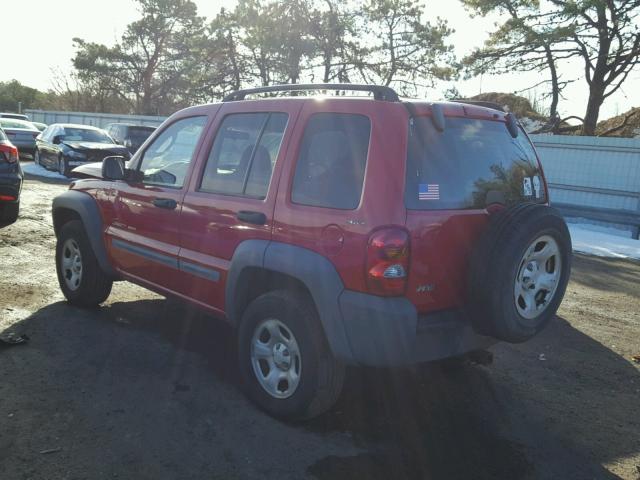 1J4GL48K22W104132 - 2002 JEEP LIBERTY SP RED photo 3