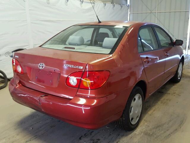 JTDBR32E342032976 - 2004 TOYOTA COROLLA CE RED photo 4