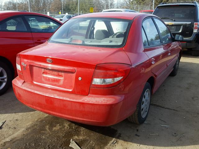 KNADC125056361950 - 2005 KIA RIO RED photo 4