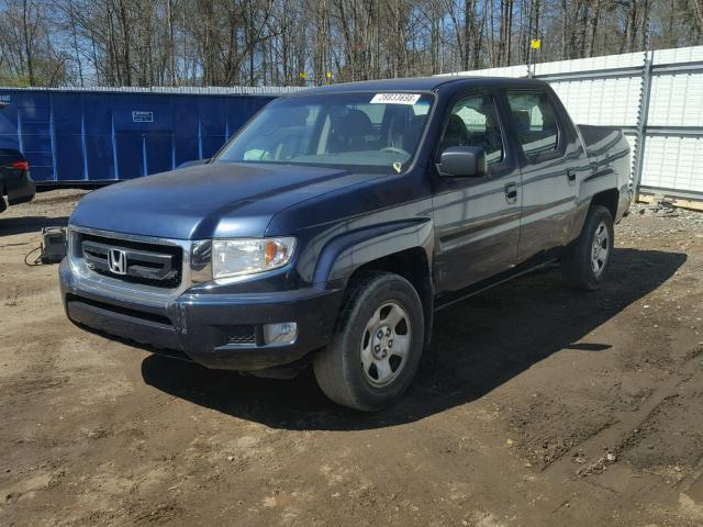 5FPYK16209B100391 - 2009 HONDA RIDGELINE BLUE photo 2