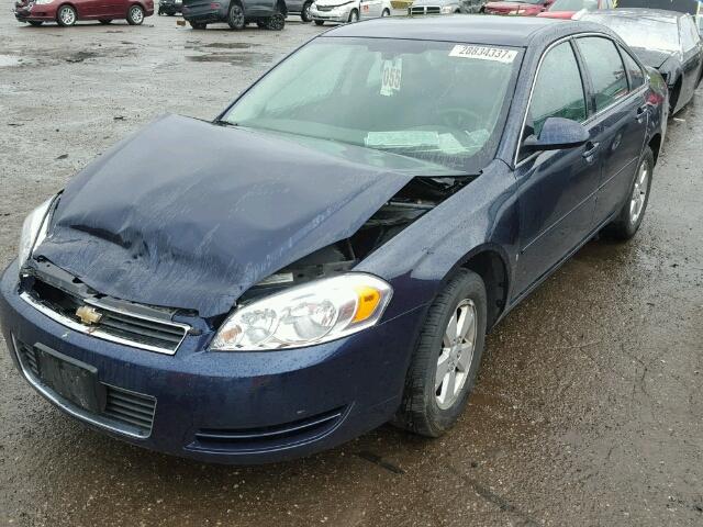 2G1WT58K489112945 - 2008 CHEVROLET IMPALA LT BLUE photo 2