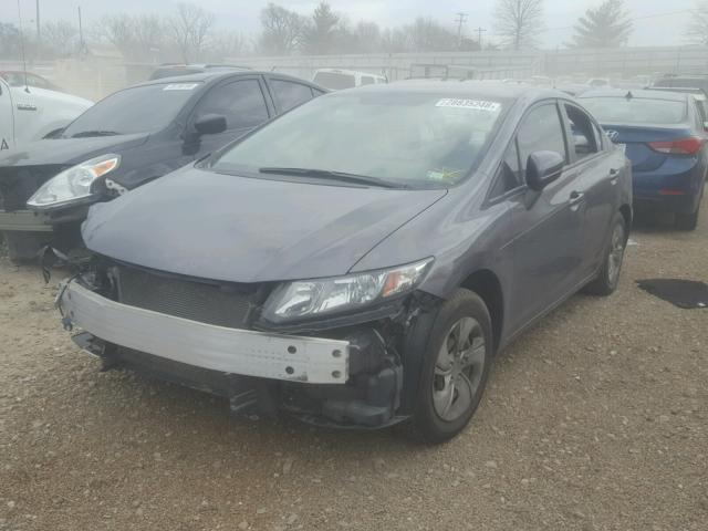 19XFB2F54EE011780 - 2014 HONDA CIVIC LX GRAY photo 2