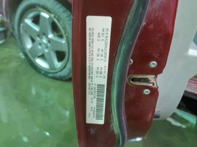 1B3HE78K47D133206 - 2007 DODGE CALIBER R/ BURGUNDY photo 10