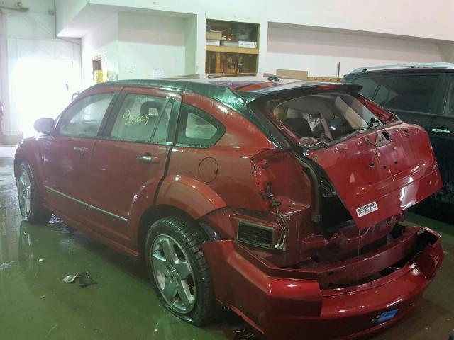 1B3HE78K47D133206 - 2007 DODGE CALIBER R/ BURGUNDY photo 3