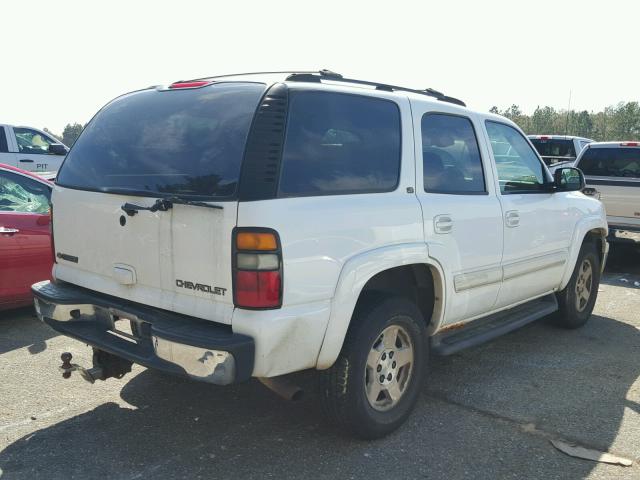 1GNEK13T85J125493 - 2005 CHEVROLET TAHOE K150 WHITE photo 4