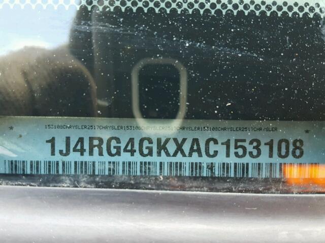 1J4RG4GKXAC153108 - 2010 JEEP COMMANDER SILVER photo 10