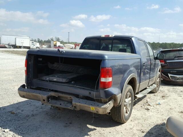 1FTPW14545KC75584 - 2005 FORD F150 SUPER BLUE photo 4