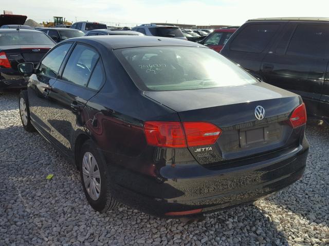 3VW2K7AJXDM265897 - 2013 VOLKSWAGEN JETTA BASE შავი ფოტო 3