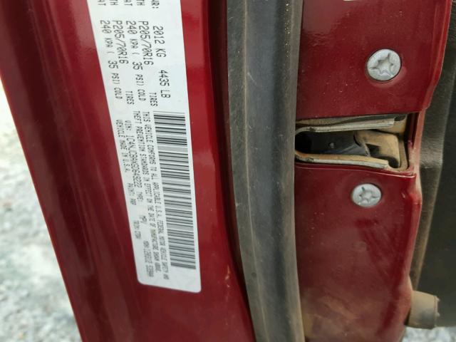 1C4NJCBAXGD649222 - 2016 JEEP COMPASS SP RED photo 10