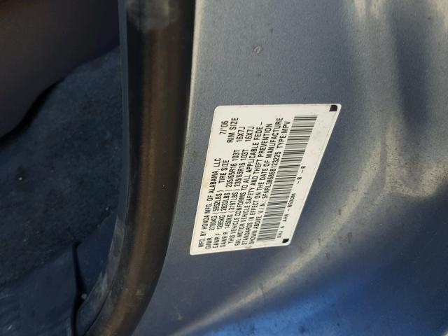 5FNRL38686B123225 - 2006 HONDA ODYSSEY EX BLUE photo 10