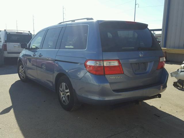 5FNRL38686B123225 - 2006 HONDA ODYSSEY EX BLUE photo 3