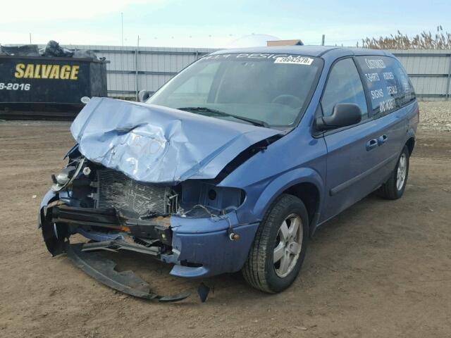 1D4GP45R27B180608 - 2007 DODGE CARAVAN SX BLUE photo 2