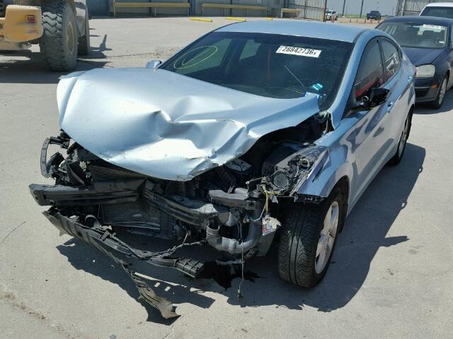 KMHDH4AE7CU376697 - 2012 HYUNDAI ELANTRA GL BLUE photo 2