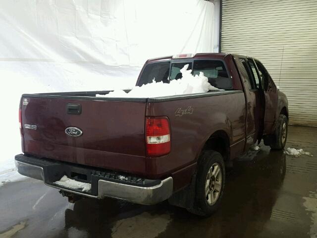 1FTRX14W04NB47855 - 2004 FORD F150 MAROON photo 4