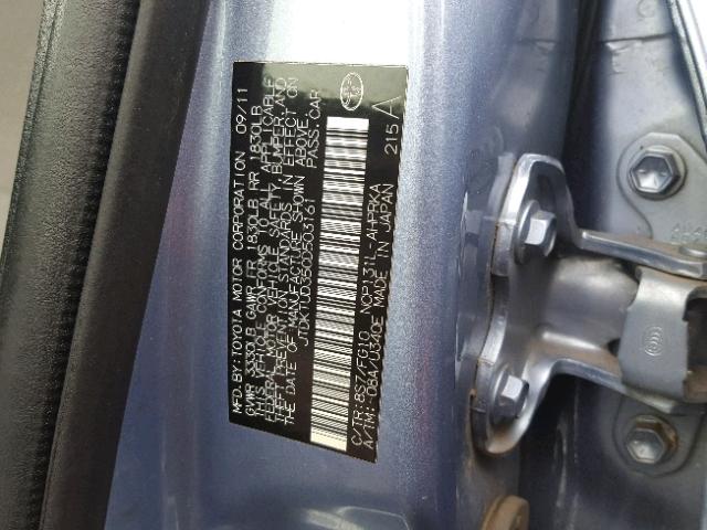 JTDKTUD35CD503161 - 2012 TOYOTA YARIS BLUE photo 10