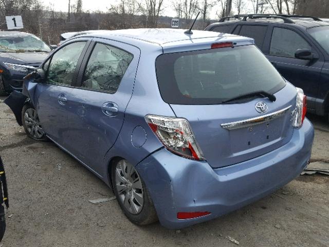 JTDKTUD35CD503161 - 2012 TOYOTA YARIS BLUE photo 3