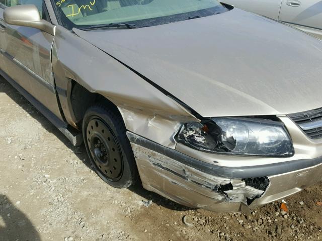 2G1WF52E849355579 - 2004 CHEVROLET IMPALA GOLD photo 9