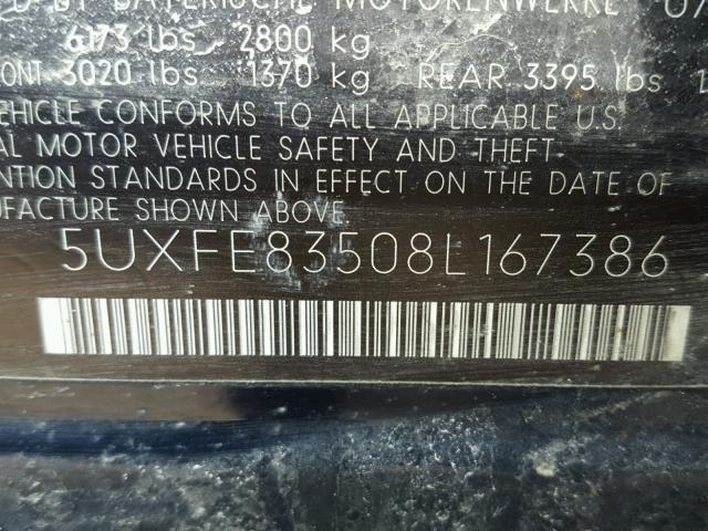 5UXFE83508L167386 - 2008 BMW X5 4.8I BLUE photo 10