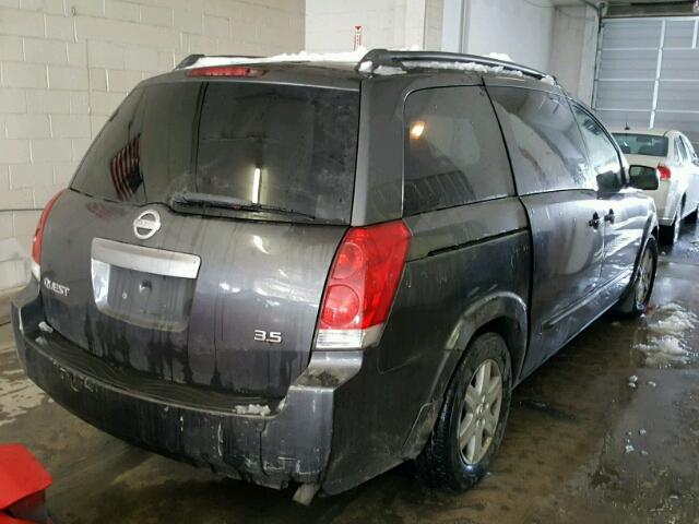 5N1BV28U94N360899 - 2004 NISSAN QUEST S CHARCOAL photo 4