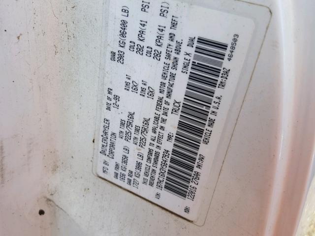 1B7HC16X3YS647934 - 2000 DODGE RAM 1500 WHITE photo 10