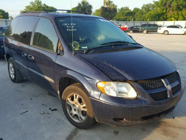 1D4GP45R94B578135 - 2004 DODGE CARAVAN SX BLUE photo 1