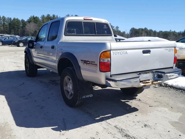 5TEHN72N94Z324222 - 2004 TOYOTA TACOMA DOU SILVER photo 3