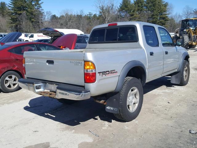 5TEHN72N94Z324222 - 2004 TOYOTA TACOMA DOU SILVER photo 4