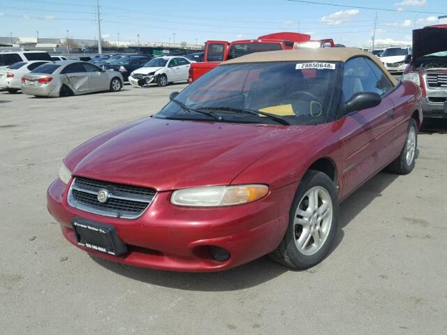 3C3EL45H7VT518821 - 1997 CHRYSLER SEBRING JX RED photo 2