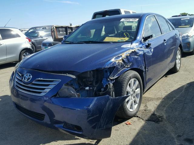 4T1BB46K28U058131 - 2008 TOYOTA CAMRY HYBR BLUE photo 2